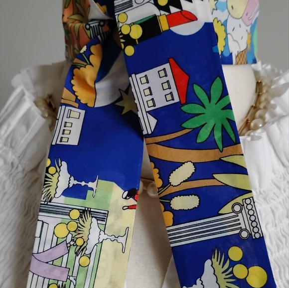 Liberty Art Fabric Super Skinny Scarf Pop Delight Peter Max Style 60s 70s Groovy - Picture 9 of 14